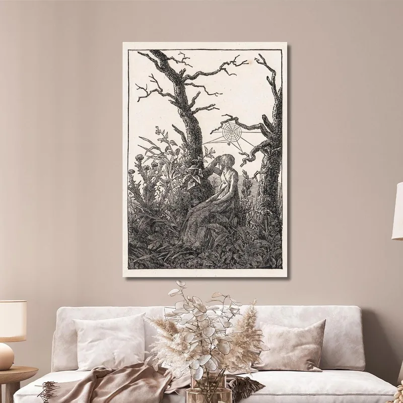 Femme Assise Avec Une Toile D'Araignée Caspar David Friedrich