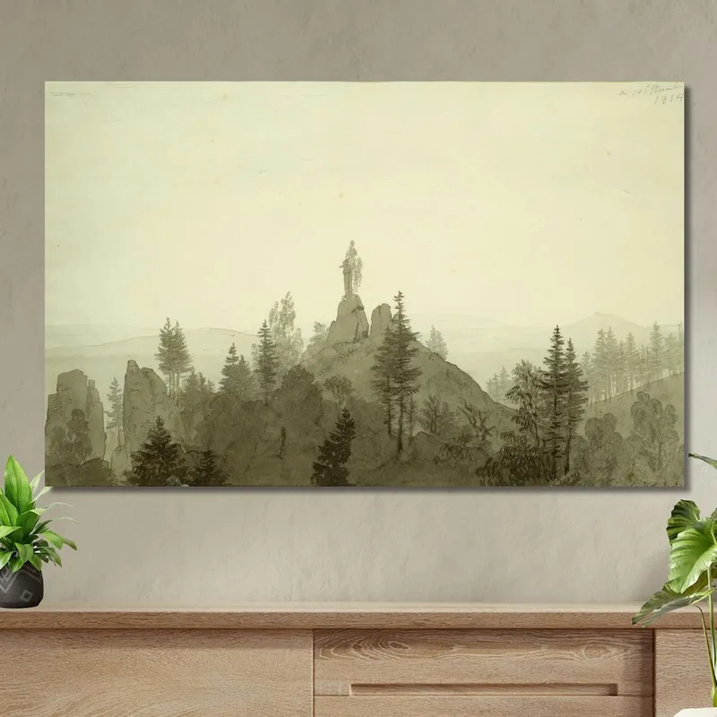 Statue De La Madone Dans Les Montagnes Caspar David Friedrich