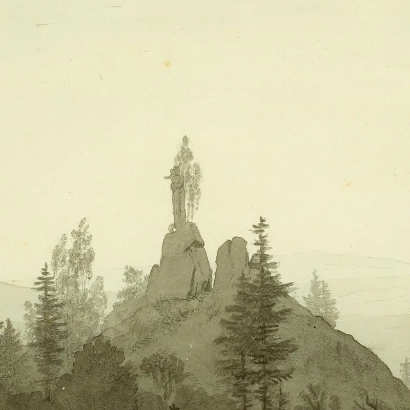 Statue De La Madone Dans Les Montagnes Caspar David Friedrich