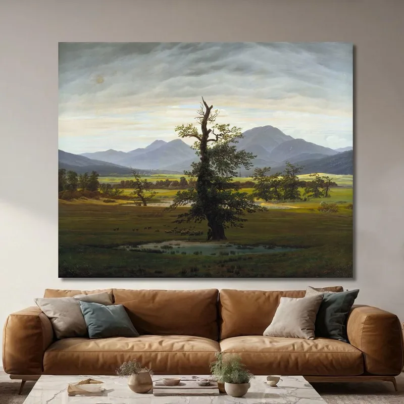 Paisaje De Aldea A La Luz De La Mañana El Árbol Solitario 1822 Caspar David Friedrich