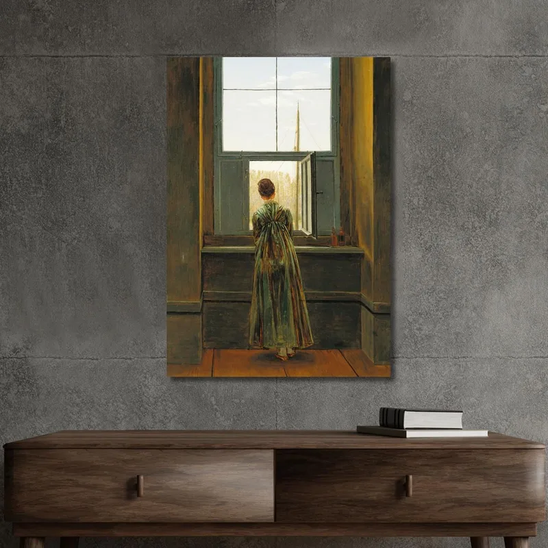 Femme À Une Fenêtre Caspar David Friedrich