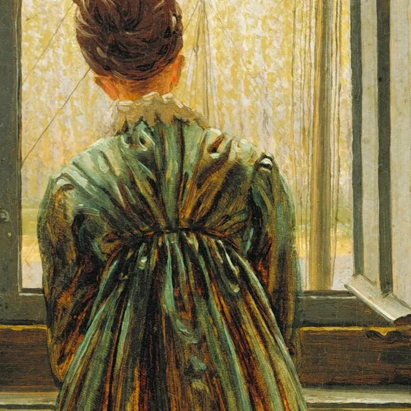 Femme À Une Fenêtre Caspar David Friedrich