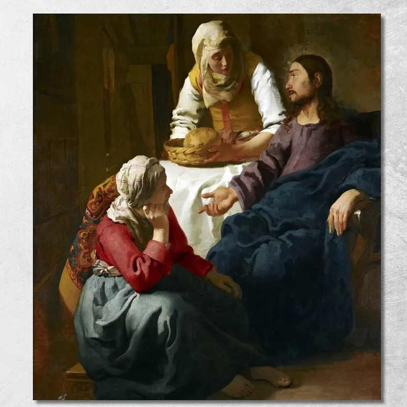 Christus Im Haus Von Martha Und Maria Jan Vermeer drucken auf leinwand
