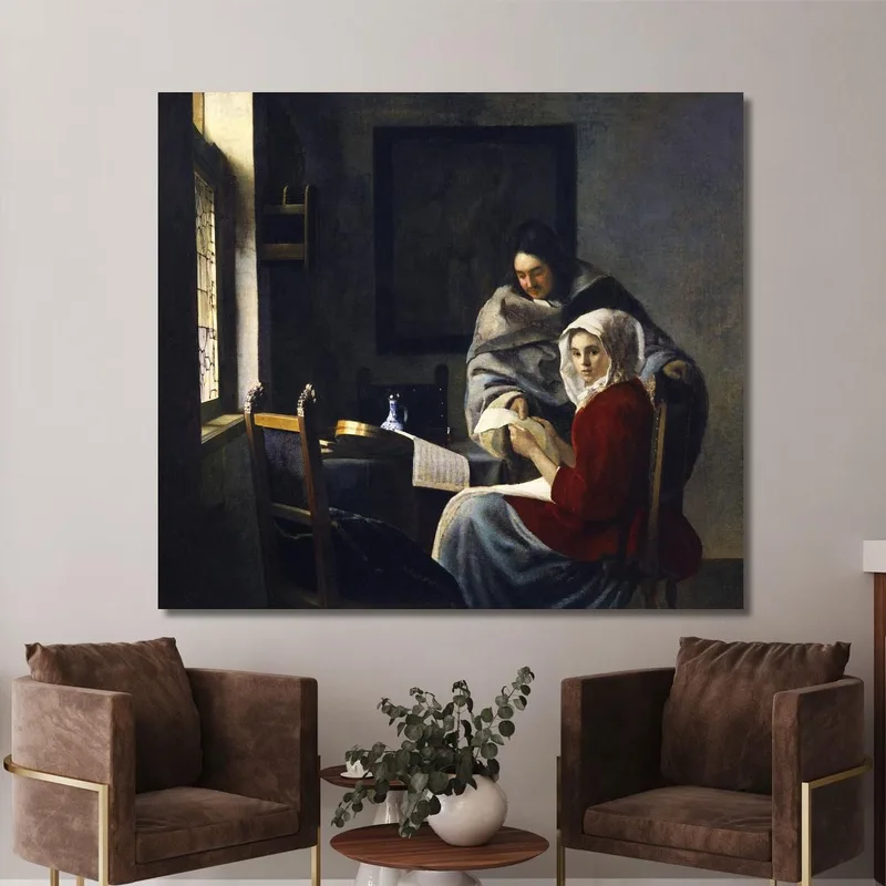 Girl Interrupted At Her Music Jan Vermeer