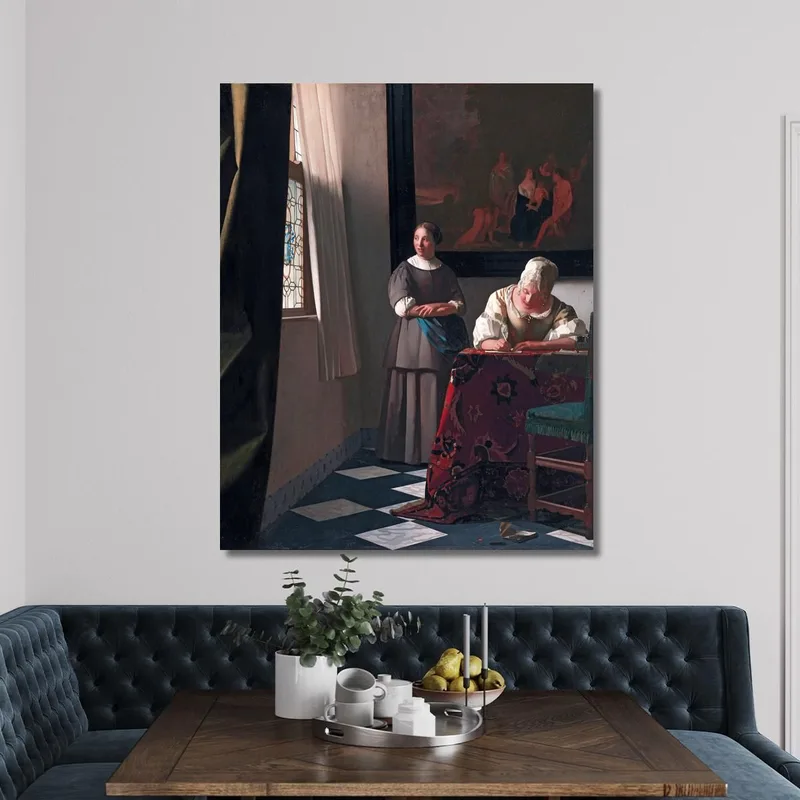 Señora Escribiendo Una Carta Con Su Doncella Jan Vermeer