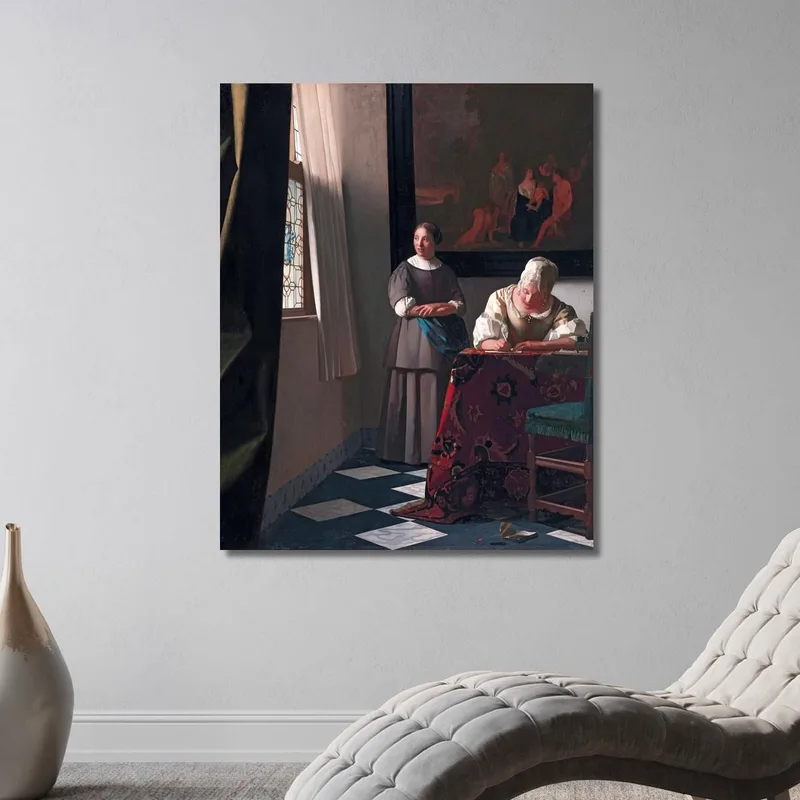 Señora Escribiendo Una Carta Con Su Doncella Jan Vermeer
