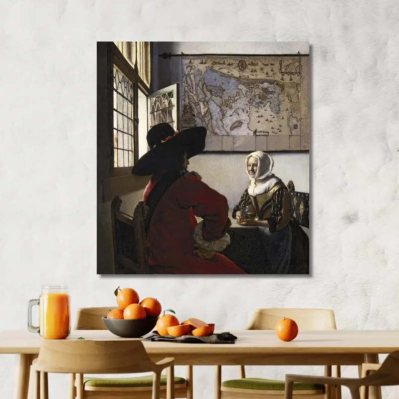 Oficial Y Niña Riendo Jan Vermeer