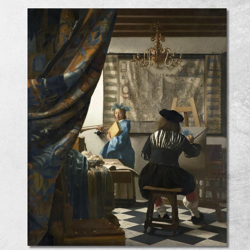 Die Allegorie Der Malerei Jan Vermeer drucken auf leinwand