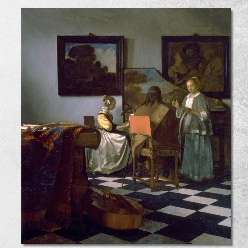 Das Konzert 1664 Jan Vermeer drucken auf leinwand