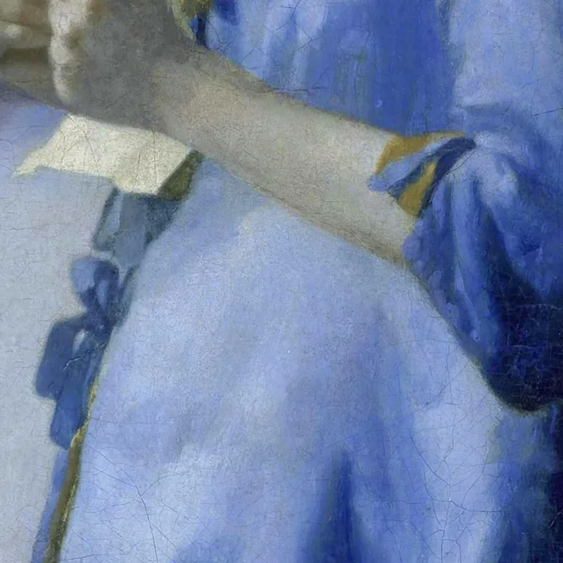 Frau Liest Einen Brief. Frau In Blau Liest Einen Brief. Jan Vermeer