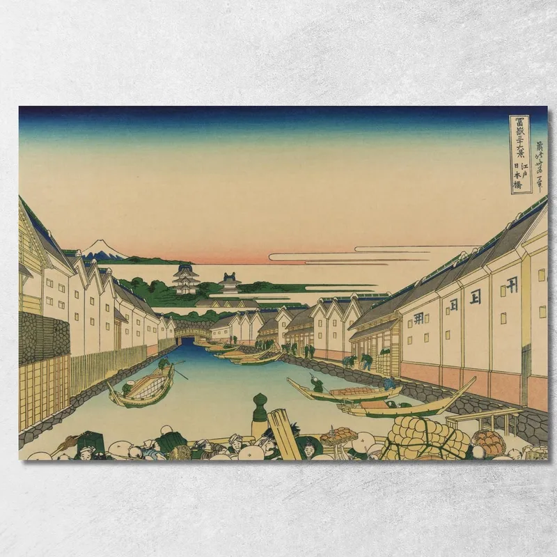 Edo Nihonbashi katsushika hokusai cuadro en lienzo