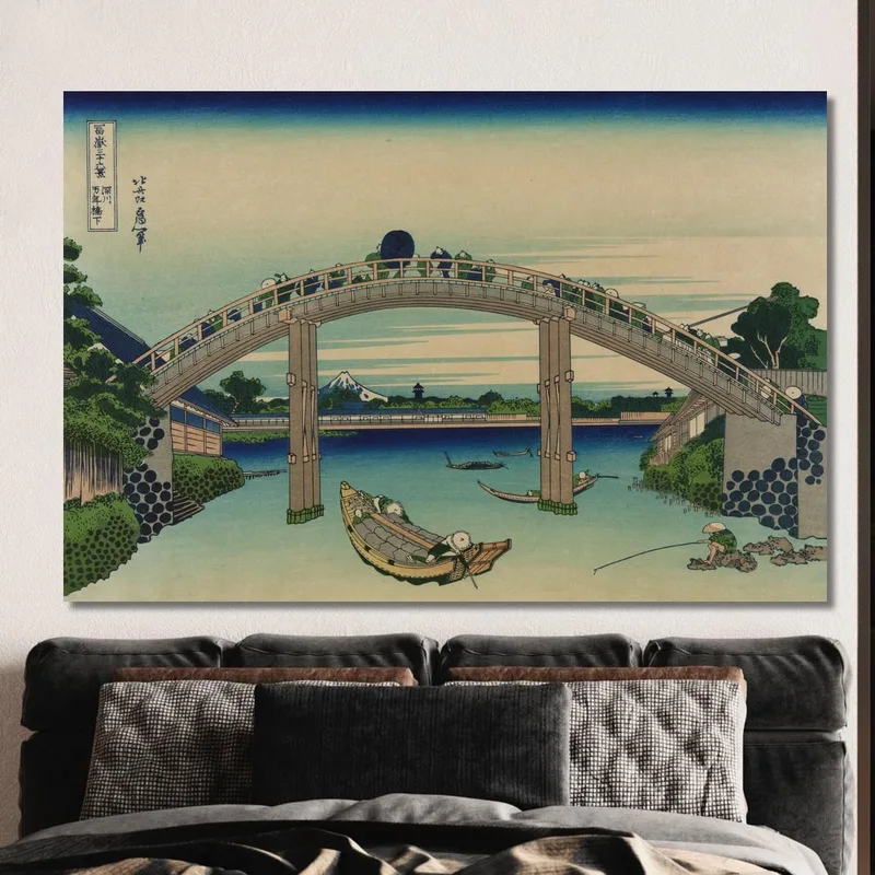 Fukagawa Mannenbashi Sita katsushika hokusai