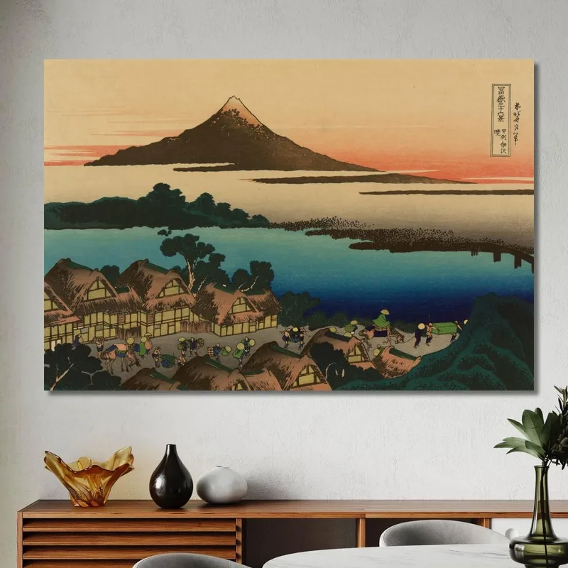 Morgendämmerung In Isawa In Der Provinz Kai katsushika hokusai