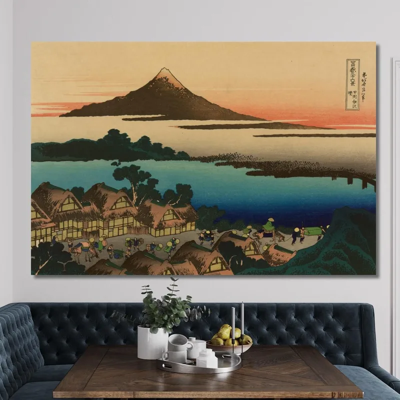 Morgendämmerung In Isawa In Der Provinz Kai katsushika hokusai