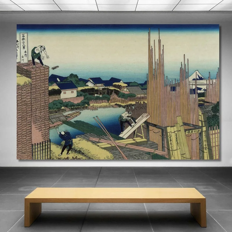 Holzlagerplatz katsushika hokusai