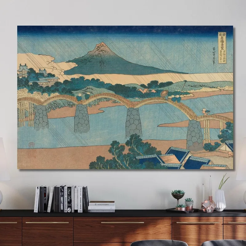 Le Pont Brocade Dans La Province De Suo katsushika hokusai