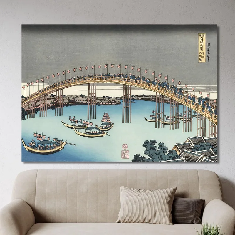 El Festival De Las Linternas En El Puente De Temma katsushika hokusai