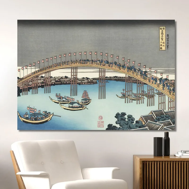 El Festival De Las Linternas En El Puente De Temma katsushika hokusai