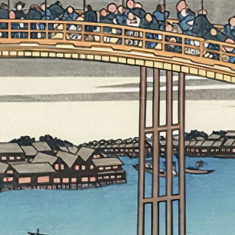 El Festival De Las Linternas En El Puente De Temma katsushika hokusai