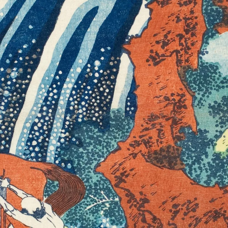 The Yoshitsune Horse-Washing Falls At Yoshino Izumi Province katsushika hokusai