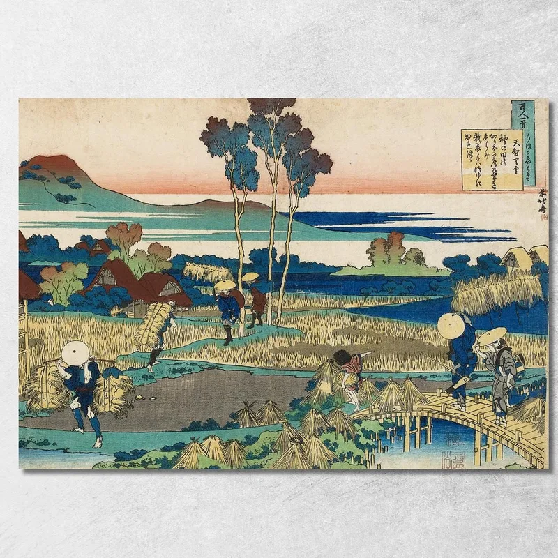 Poesia Di Tenchi Tenno katsushika hokusai quadro stampa su tela