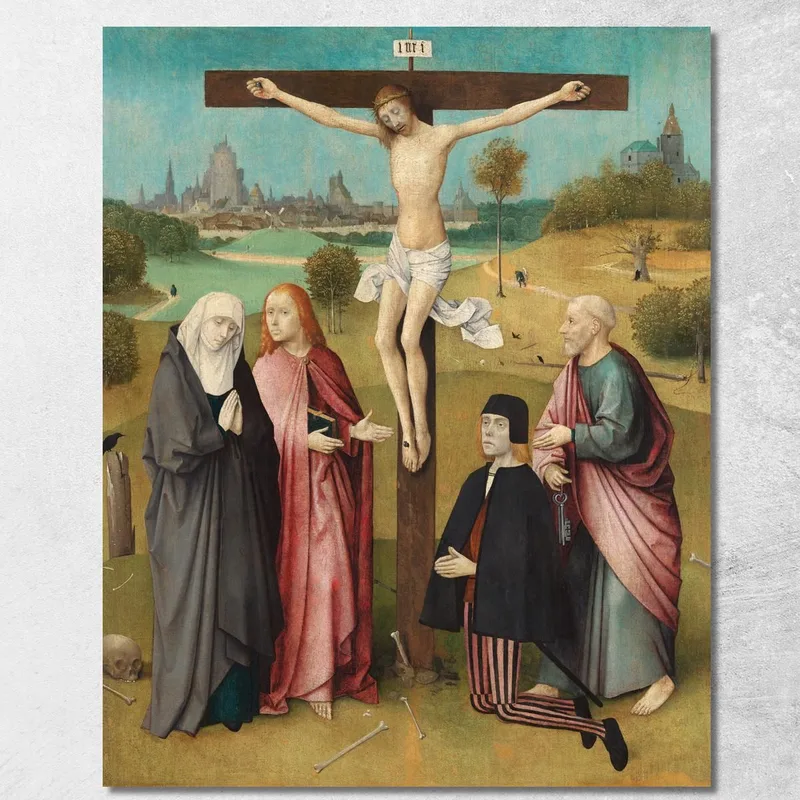 Calvario Con Donante Bosch Hieronymus cuadro en lienzo