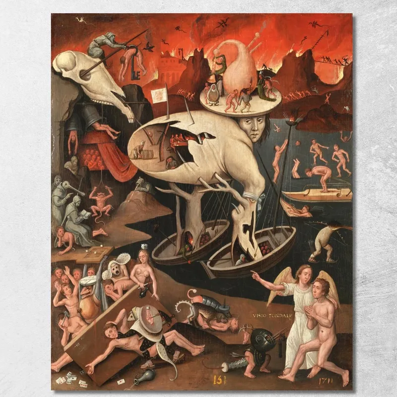 Visio Tondali Bosch Hieronymus cuadro en lienzo
