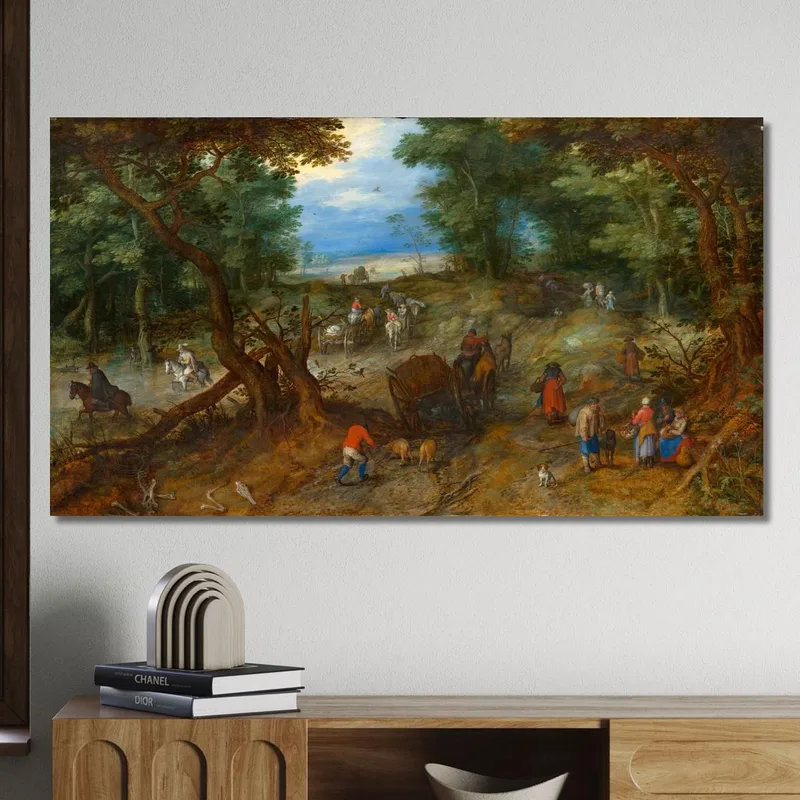 Un Camino Boscoso Con Viajeros De Jan Brueghel El Viejo Pieter Bruegel