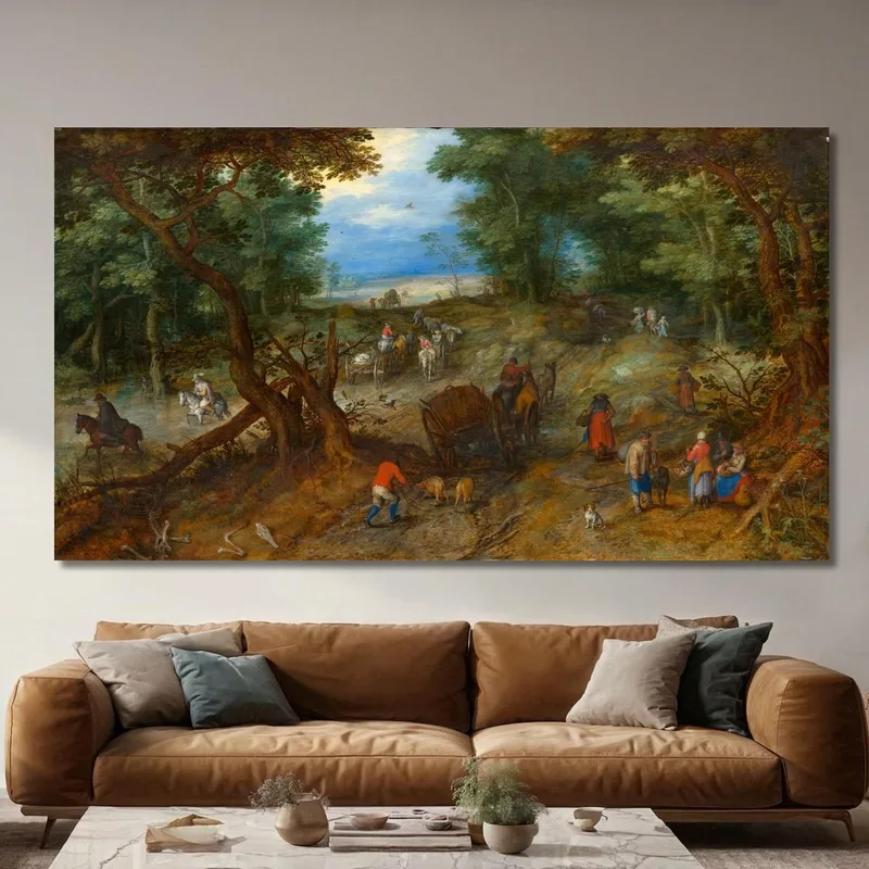 Un Camino Boscoso Con Viajeros De Jan Brueghel El Viejo Pieter Bruegel