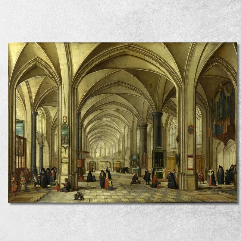 L'Interno Di Una Chiesa Gotica Guardando Ad Est Pieter Bruegel quadro stampa su tela
