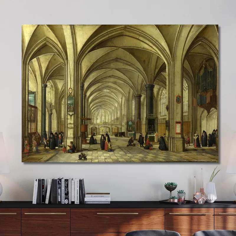 L'Interno Di Una Chiesa Gotica Guardando Ad Est Pieter Bruegel