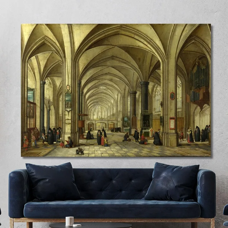 L'Interno Di Una Chiesa Gotica Guardando Ad Est Pieter Bruegel