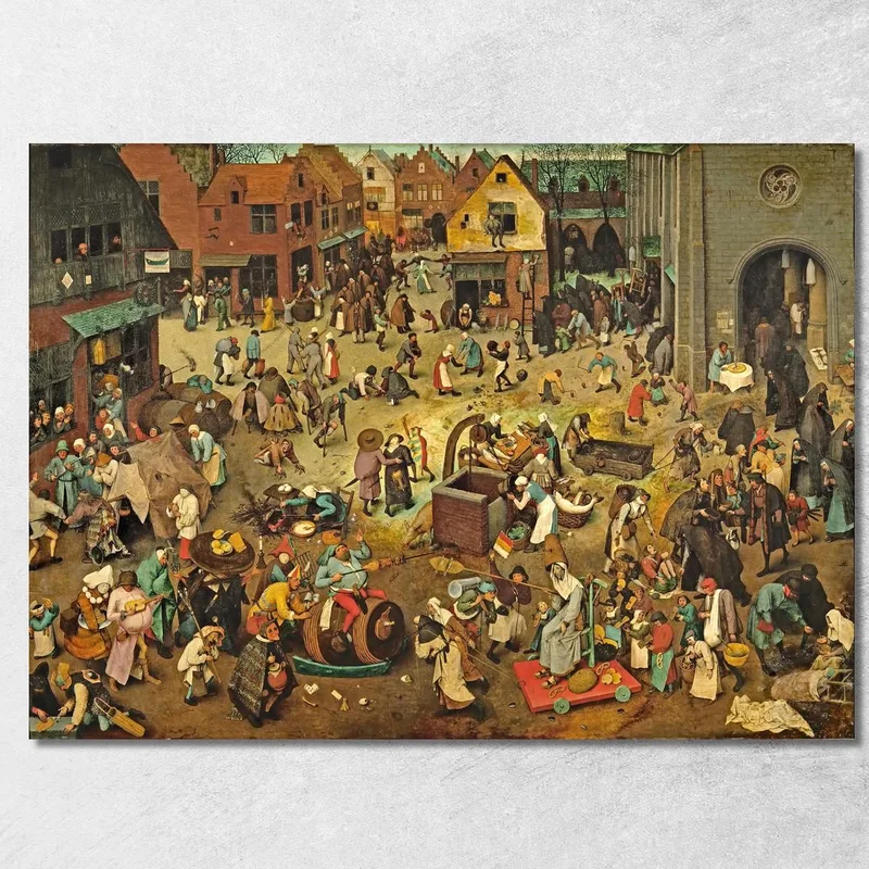 Lotta Tra Carnevale E Quaresima Pieter Bruegel quadro stampa su tela