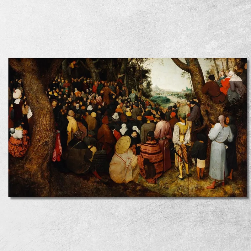 Il Sermone Di San Giovanni Battista Pieter Bruegel quadro stampa su tela
