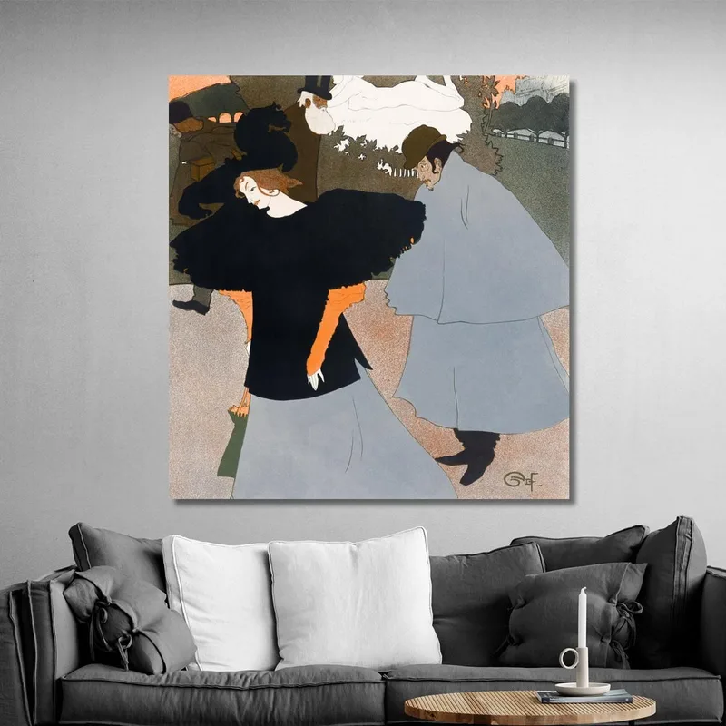 Lady On The Street Followed By A Gentleman Georges de Feure