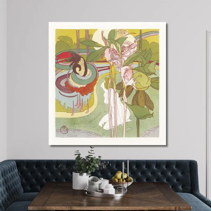 Woman Has A Vision In A Garden Georges de Feure