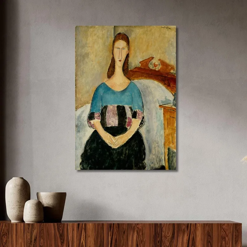 Portrait Of Jeanne Hebuterne Seated Amedeo Modigliani