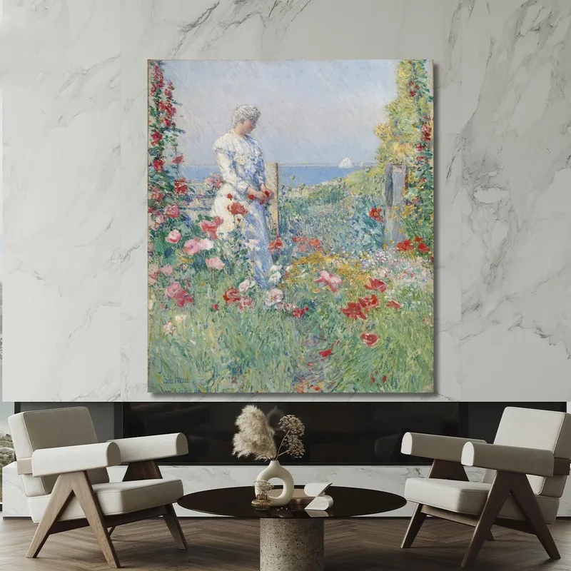 Dans Le Jardin Celia Thaxter Dans Son Jardin Frederick Childe Hassam