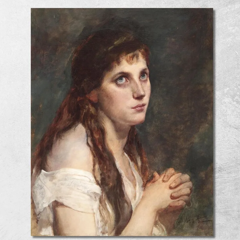 Chica Con Las Manos Juntas Francesco Hayez cuadro en lienzo