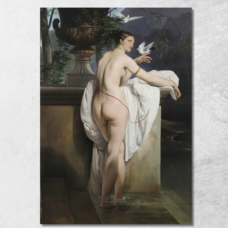 Venus Bromeando Con Dos Palomas Retrato De La Bailarina Carlotta Chabert Francesco Hayez cuadro en lienzo