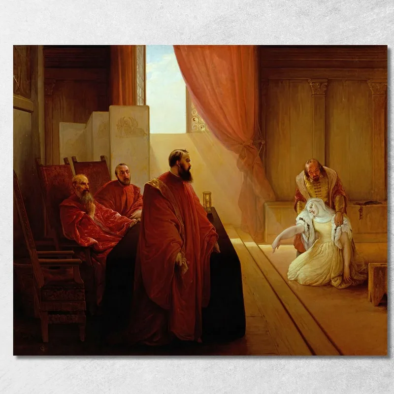 Valenza Gradenigo Ante La Inquisición Francesco Hayez cuadro en lienzo