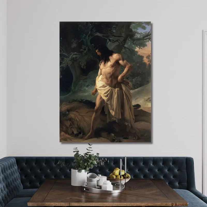 Sansón Y El León Francesco Hayez