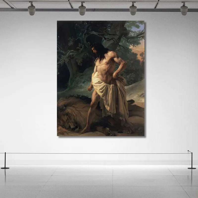 Sansón Y El León Francesco Hayez