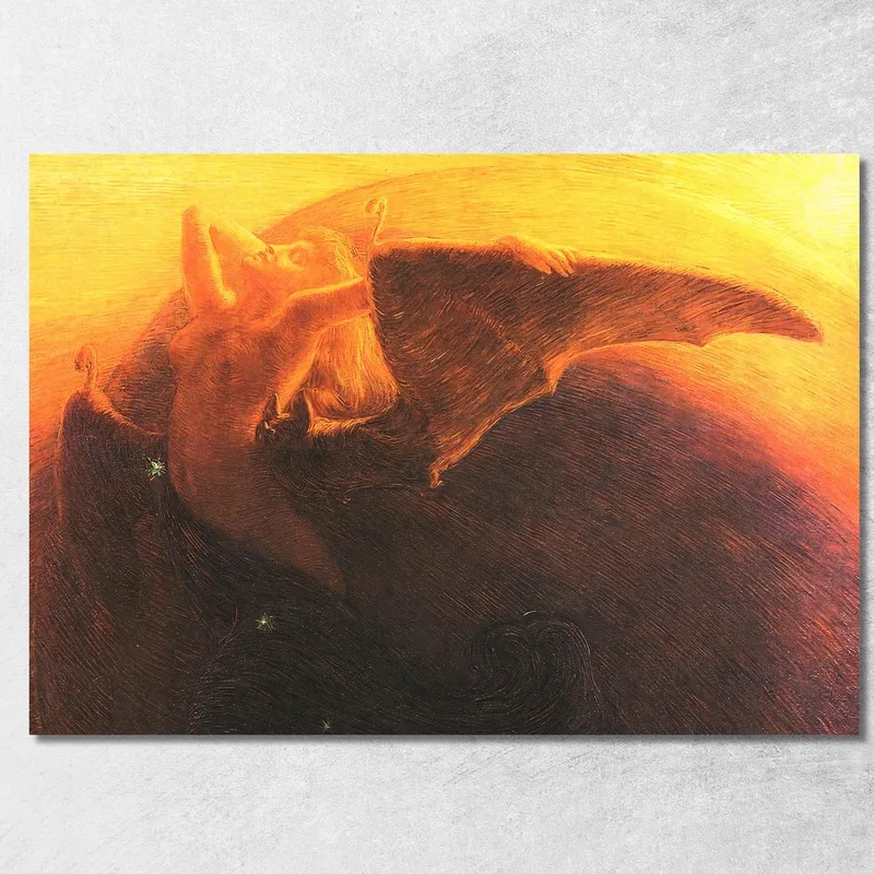 Il Giorno Sveglia La Notte Gaetano Previati quadro stampa su tela