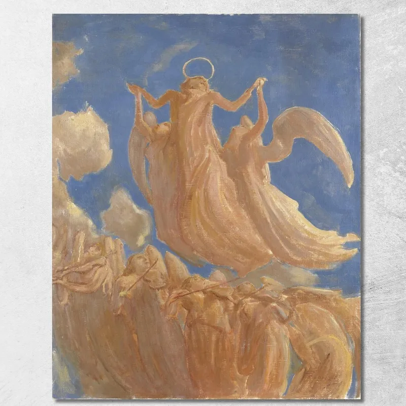 Assunzione Gaetano Previati quadro stampa su tela