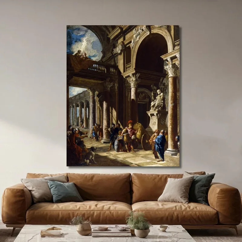 Alejandro Magno Cortando El Nudo Gordiano Giovanni Paolo Pannini