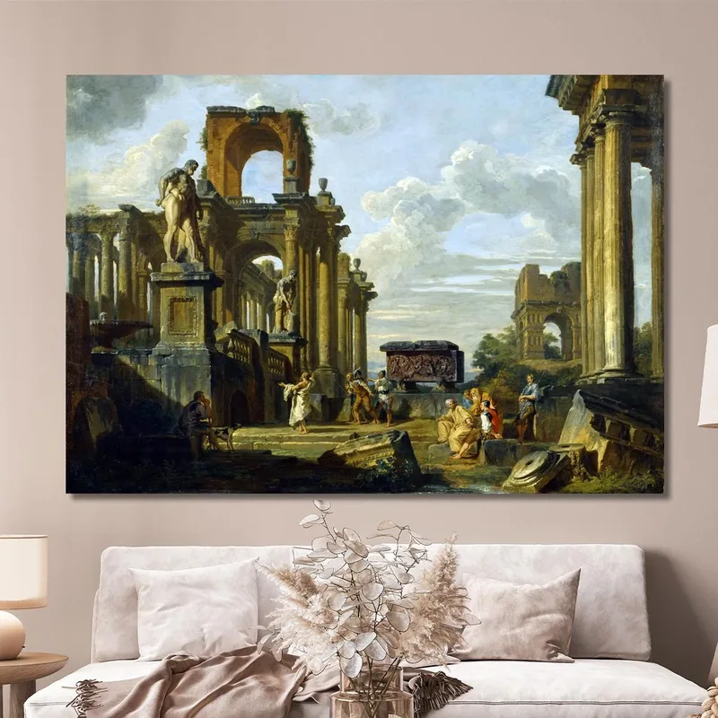 Architectural Capriccio Of The Roman Forum Giovanni Paolo Pannini