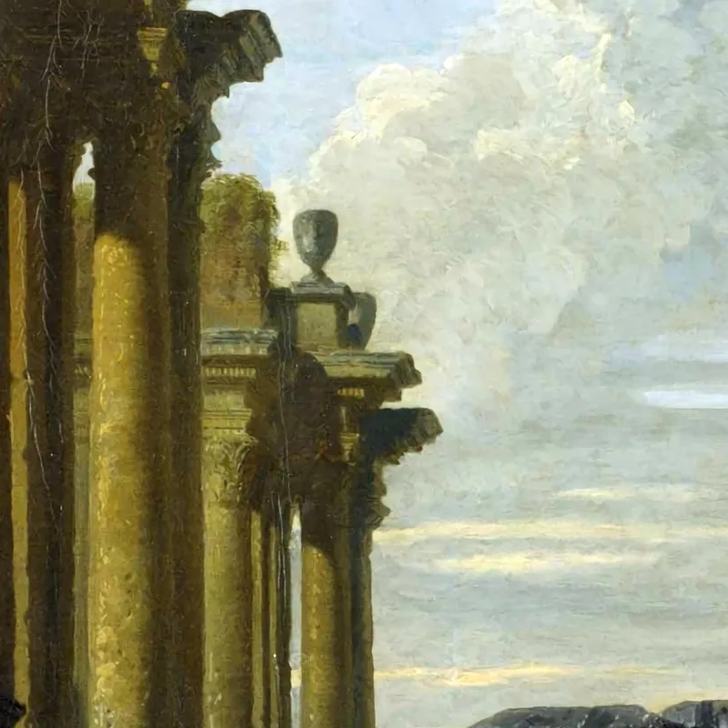 Architectural Capriccio Of The Roman Forum Giovanni Paolo Pannini