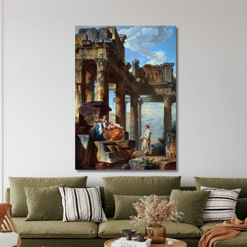 Personnages Parmi Les Ruines Avec Le Prophète Giovanni Paolo Pannini