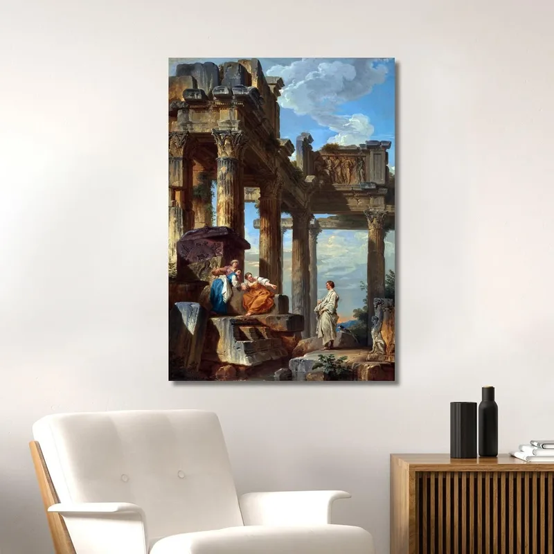 Personnages Parmi Les Ruines Avec Le Prophète Giovanni Paolo Pannini